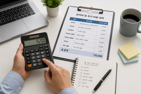 공유오피스 관리비와 추가 비용 확인